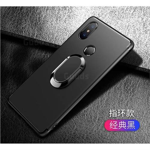Anti-fall Invisible 360 Rotating Ring Grip Holder Kickstand Phone Cover for Xiaomi Mi 8 SE - Black