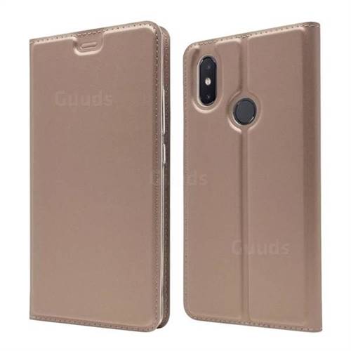 Ultra Slim Card Magnetic Automatic Suction Leather Wallet Case for Xiaomi Mi 8 SE - Rose Gold