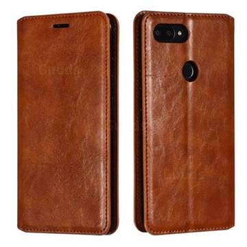 Retro Slim Magnetic Crazy Horse PU Leather Wallet Case for Xiaomi Mi 8 SE - Brown