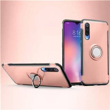 Armor Anti Drop Carbon PC + Silicon Invisible Ring Holder Phone Case for Xiaomi Mi 9 - Rose Gold