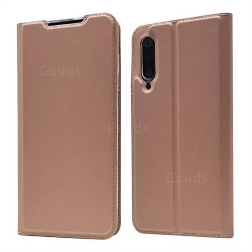 Ultra Slim Card Magnetic Automatic Suction Leather Wallet Case for Xiaomi Mi 9 - Rose Gold