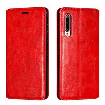 Retro Slim Magnetic Crazy Horse PU Leather Wallet Case for Xiaomi Mi 9 - Red