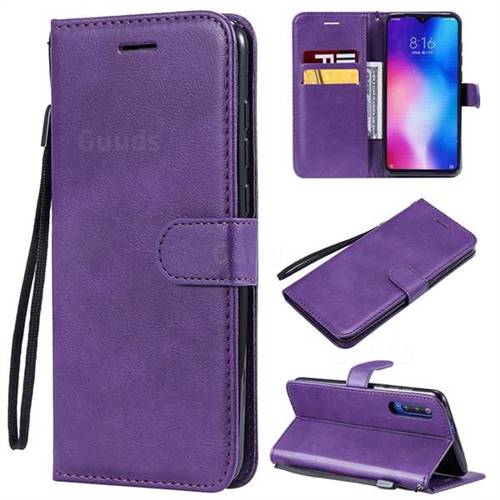 Retro Greek Classic Smooth PU Leather Wallet Phone Case for Xiaomi Mi 9 - Purple