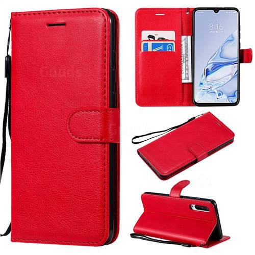 Retro Greek Classic Smooth PU Leather Wallet Phone Case for Xiaomi Mi 9 Pro 5G - Red