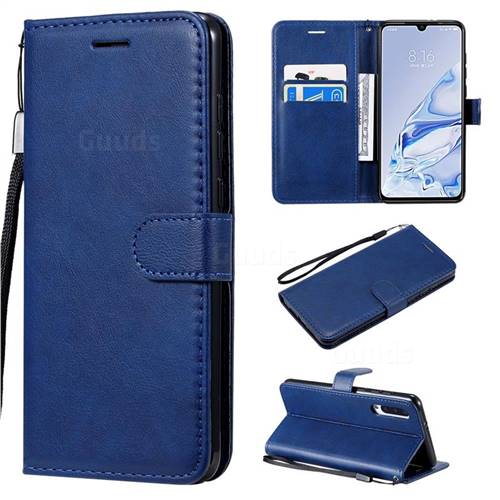 Retro Greek Classic Smooth PU Leather Wallet Phone Case for Xiaomi Mi 9 Pro 5G - Blue