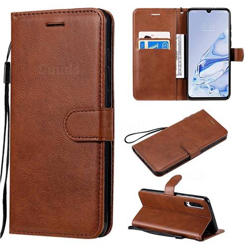 Retro Greek Classic Smooth PU Leather Wallet Phone Case for Xiaomi Mi 9 Pro 5G - Brown