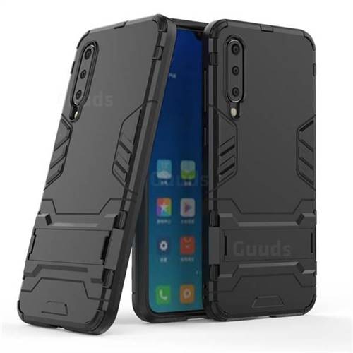 Armor Premium Tactical Grip Kickstand Shockproof Dual Layer Rugged Hard Cover for Xiaomi Mi 9 SE - Black