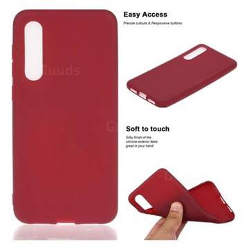 Soft Matte Silicone Phone Cover for Xiaomi Mi 9 SE - Wine Red