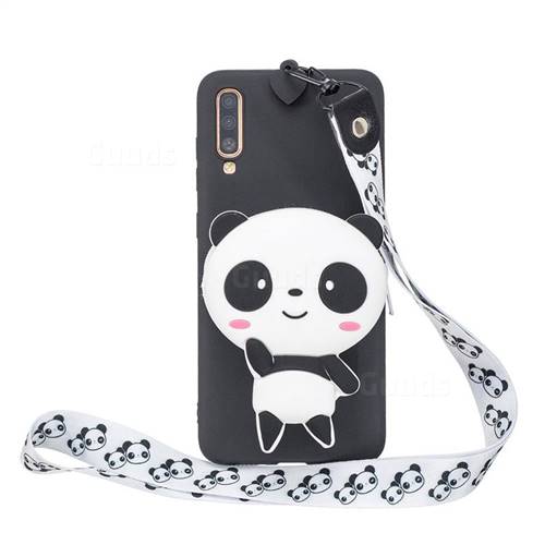White Panda Neck Lanyard Zipper Wallet Silicone Case for Xiaomi Mi 9 SE
