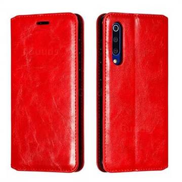 Retro Slim Magnetic Crazy Horse PU Leather Wallet Case for Xiaomi Mi 9 SE - Red