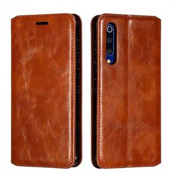 Retro Slim Magnetic Crazy Horse PU Leather Wallet Case for Xiaomi Mi 9 SE - Brown