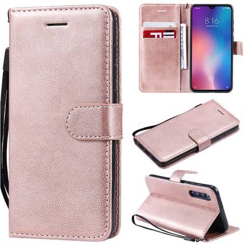 Retro Greek Classic Smooth PU Leather Wallet Phone Case for Xiaomi Mi 9 SE - Rose Gold