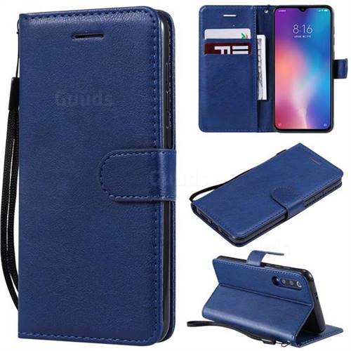 Retro Greek Classic Smooth PU Leather Wallet Phone Case for Xiaomi Mi 9 SE - Blue