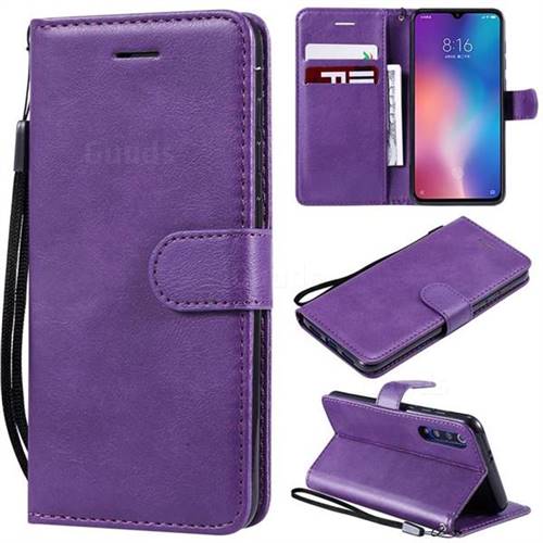 Retro Greek Classic Smooth PU Leather Wallet Phone Case for Xiaomi Mi 9 SE - Purple