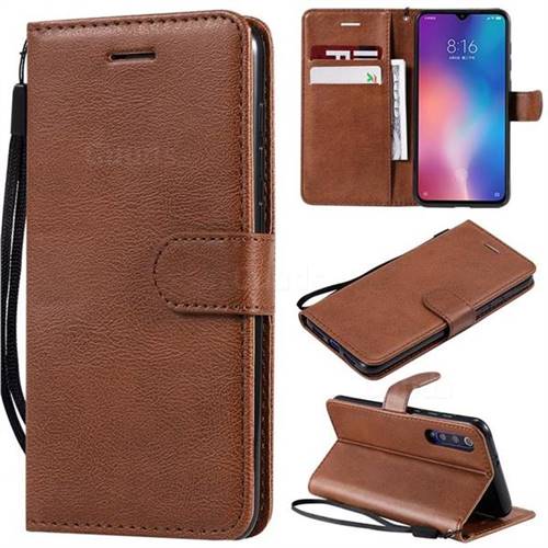 Retro Greek Classic Smooth PU Leather Wallet Phone Case for Xiaomi Mi 9 SE - Brown
