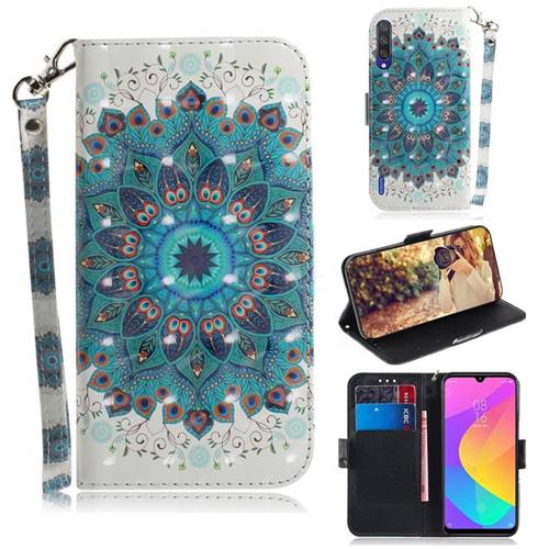 Peacock Mandala 3D Painted Leather Wallet Phone Case for Xiaomi Mi A3