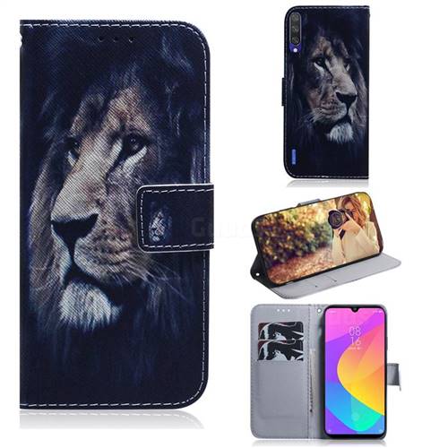 Lion Face PU Leather Wallet Case for Xiaomi Mi A3
