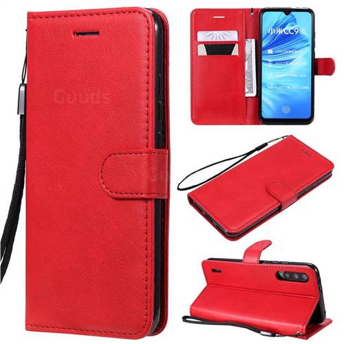 Retro Greek Classic Smooth PU Leather Wallet Phone Case for Xiaomi Mi A3 - Red