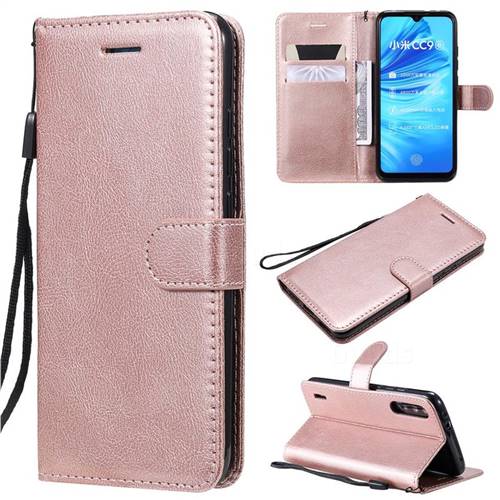 Retro Greek Classic Smooth PU Leather Wallet Phone Case for Xiaomi Mi A3 - Rose Gold