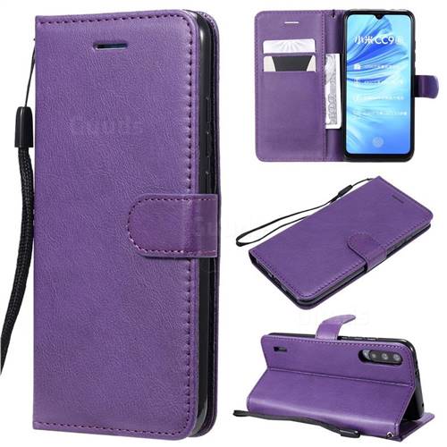 Retro Greek Classic Smooth PU Leather Wallet Phone Case for Xiaomi Mi A3 - Purple