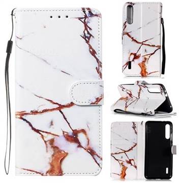 Platinum Marble Smooth Leather Phone Wallet Case for Xiaomi Mi A3