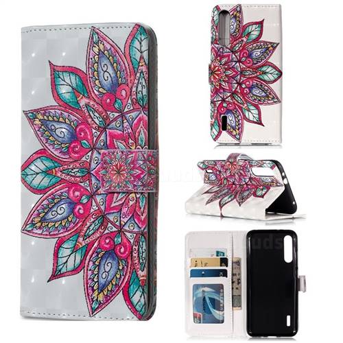 Mandara Flower 3D Painted Leather Phone Wallet Case for Xiaomi Mi A3