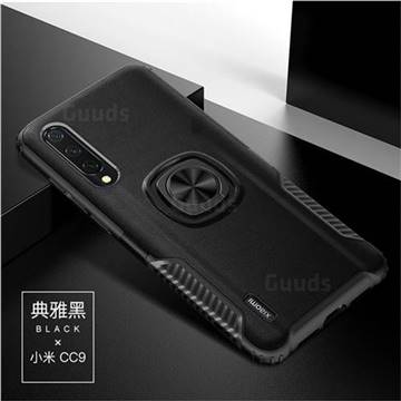 Knight Armor Anti Drop PC + Silicone Invisible Ring Holder Phone Cover for Xiaomi Mi CC9 (Mi CC9mt Meitu Edition) - Black