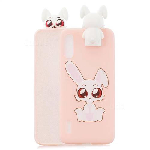 Cute Rabbit Soft 3D Climbing Doll Stand Soft Case for Xiaomi Mi CC9 (Mi CC9mt Meitu Edition)