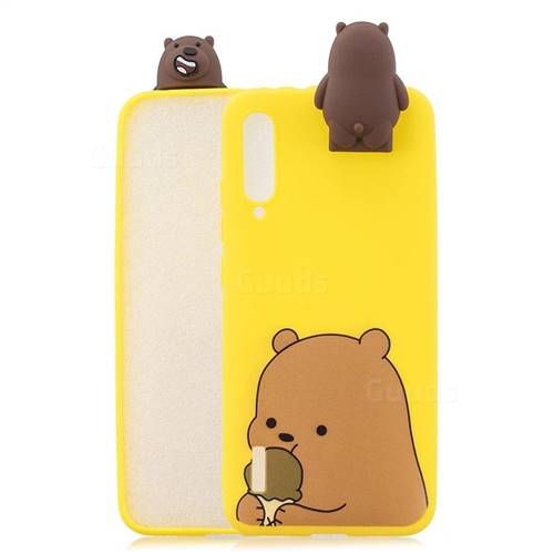 Brown Bear Soft 3D Climbing Doll Stand Soft Case for Xiaomi Mi CC9 (Mi CC9mt Meitu Edition)