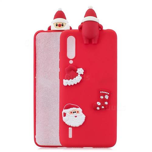 Red Santa Claus Christmas Xmax Soft 3D Silicone Case for Xiaomi Mi CC9 (Mi CC9mt Meitu Edition)