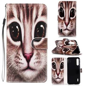 Coffe Cat Smooth Leather Phone Wallet Case for Xiaomi Mi CC9 (Mi CC9mt Meitu Edition)