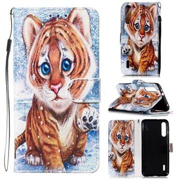 Baby Tiger Smooth Leather Phone Wallet Case for Xiaomi Mi CC9 (Mi CC9mt Meitu Edition)