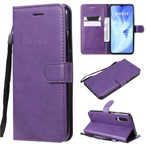 Retro Greek Classic Smooth PU Leather Wallet Phone Case for Xiaomi Mi CC9 (Mi CC9mt Meitu Edition) - Purple