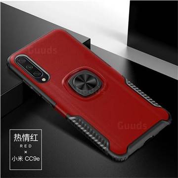 Knight Armor Anti Drop PC + Silicone Invisible Ring Holder Phone Cover for Xiaomi Mi CC9e - Red