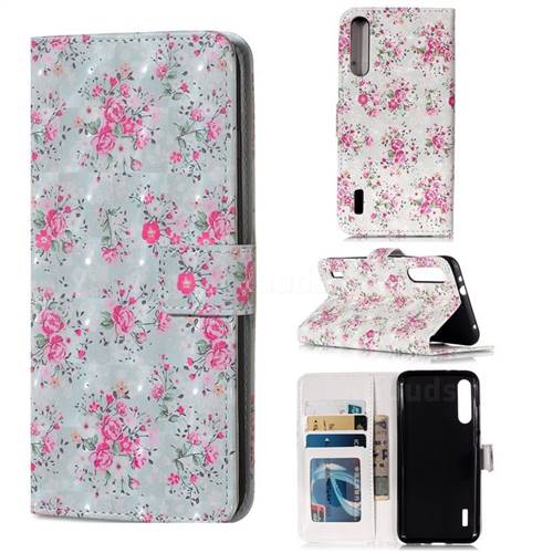 Roses Flower 3D Painted Leather Phone Wallet Case for Xiaomi Mi CC9e