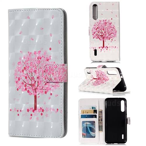 Sakura Flower Tree 3D Painted Leather Phone Wallet Case for Xiaomi Mi CC9e