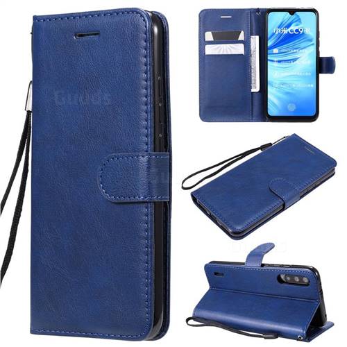 Retro Greek Classic Smooth PU Leather Wallet Phone Case for Xiaomi Mi CC9e - Blue
