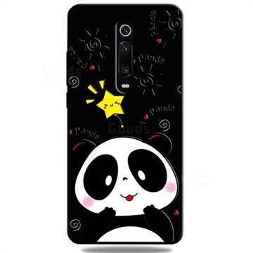Cute Bear 3D Embossed Relief Black TPU Cell Phone Back Cover for Xiaomi Redmi K20 / K20 Pro