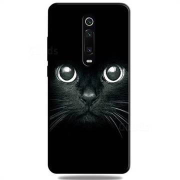 Bearded Feline 3D Embossed Relief Black TPU Cell Phone Back Cover for Xiaomi Redmi K20 / K20 Pro