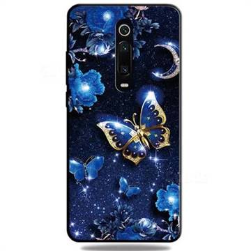 Phnom Penh Butterfly 3D Embossed Relief Black TPU Cell Phone Back Cover for Xiaomi Redmi K20 / K20 Pro