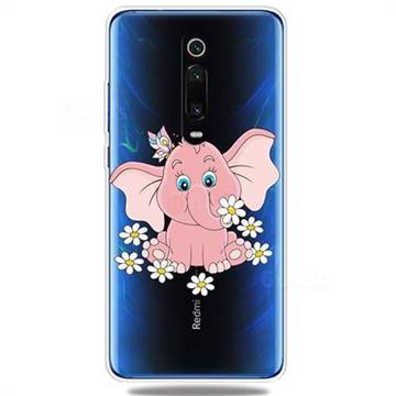 Tiny Pink Elephant Clear Varnish Soft Phone Back Cover for Xiaomi Redmi K20 / K20 Pro