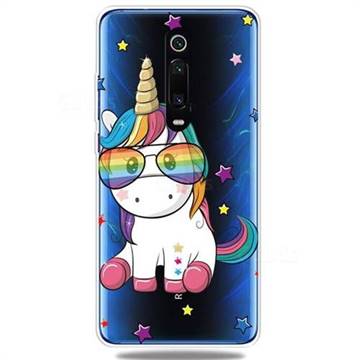 Glasses Unicorn Clear Varnish Soft Phone Back Cover for Xiaomi Redmi K20 / K20 Pro