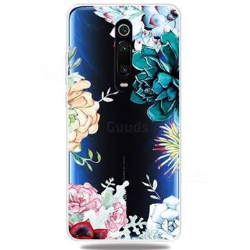 Gem Flower Clear Varnish Soft Phone Back Cover for Xiaomi Redmi K20 / K20 Pro