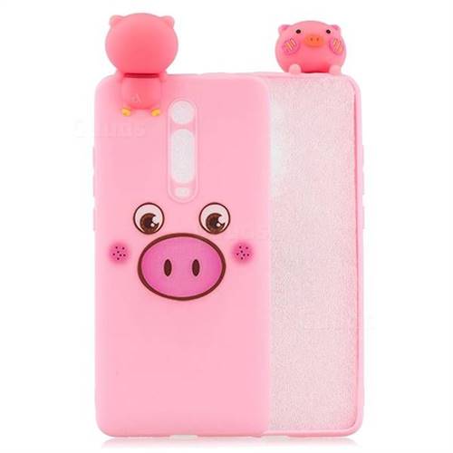 Small Pink Pig Soft 3D Climbing Doll Soft Case for Xiaomi Redmi K20 / K20 Pro