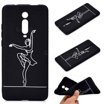 Dancer Chalk Drawing Matte Black TPU Phone Cover for Xiaomi Redmi K20 / K20 Pro