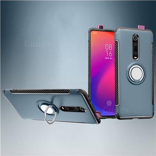 Armor Anti Drop Carbon PC + Silicon Invisible Ring Holder Phone Case for Xiaomi Redmi K20 / K20 Pro - Navy