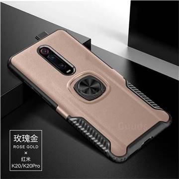Knight Armor Anti Drop PC + Silicone Invisible Ring Holder Phone Cover for Xiaomi Redmi K20 / K20 Pro - Rose Gold