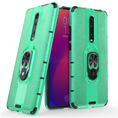 Alita Battle Angel Armor Metal Ring Grip Shockproof Dual Layer Rugged Hard Cover for Xiaomi Redmi K20 / K20 Pro - Green
