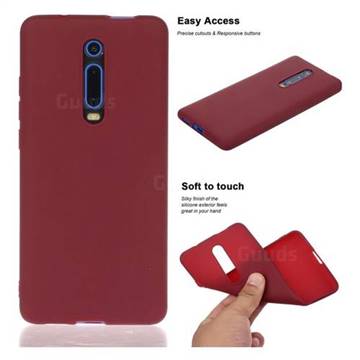 Soft Matte Silicone Phone Cover for Xiaomi Redmi K20 / K20 Pro - Wine Red