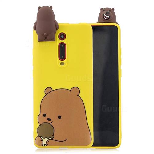 Brown Bear Soft 3D Climbing Doll Stand Soft Case for Xiaomi Redmi K20 / K20 Pro